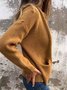 Micro-élasticité Col Montant Manches Longues Régulier Plain Blouson Aviateur Blouson Joint Fendu pour Femmes