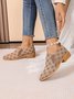 Chaussures à Tige Basse Géométrique Rétro Toutes Les Saisons Quotidien Talon de Bloc Bout Fermé Caoutchouc à Enfiler Chaussures à Tige Basse pour Femmes
