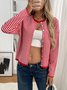 Cardigans Femmes Rayé Décontracté Printemps / Automne Polyester Quotidien Coupe Régulière Col Rond Régulier Élasticité moyenne