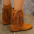 Bottes Femme Décontracté Plain Automne Quotidien Suède Talon Bas Bout Fermé PU Caoutchouc