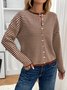 Cardigans Femmes Rayé Décontracté Printemps / Automne Polyester Quotidien Coupe Régulière Col Rond Régulier Élasticité moyenne