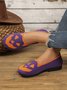 Chaussures à Tige Basse Géométrique Décontracté Toutes Les Saisons Vacances à Talon Plat Toile Caoutchouc à Enfiler Chaussures à Tige Basse pour Femmes