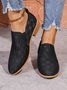 Chaussures à Tige Basse Géométrique Rétro Toutes Les Saisons Quotidien Talon de Bloc Bout Fermé Caoutchouc à Enfiler Chaussures à Tige Basse pour Femmes