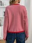 Cardigans Femmes Rayé Décontracté Printemps / Automne Polyester Quotidien Coupe Régulière Col Rond Régulier Élasticité moyenne