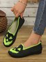 Chaussures à Tige Basse Géométrique Décontracté Toutes Les Saisons Vacances à Talon Plat Toile Caoutchouc à Enfiler Chaussures à Tige Basse pour Femmes