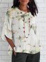 Blouses Décontracté Été Libellule Polyester Domestique Coupe Régulière Col Rond Droit Régulier pour Femmes