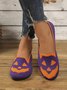 Chaussures à Tige Basse Géométrique Décontracté Toutes Les Saisons Vacances à Talon Plat Toile Caoutchouc à Enfiler Chaussures à Tige Basse pour Femmes