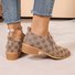 Chaussures à Tige Basse Géométrique Rétro Toutes Les Saisons Quotidien Talon de Bloc Bout Fermé Caoutchouc à Enfiler Chaussures à Tige Basse pour Femmes