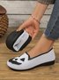 Chaussures à Tige Basse Géométrique Décontracté Toutes Les Saisons Vacances à Talon Plat Toile Caoutchouc à Enfiler Chaussures à Tige Basse pour Femmes