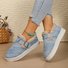 Chaussures à Tige Basse Femmes Décontracté Bloc de Couleur Toutes Les Saisons Polyester Quotidien à Talon Plat Bout Fermé Caoutchouc à Enfiler