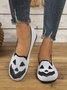 Chaussures à Tige Basse Géométrique Décontracté Toutes Les Saisons Vacances à Talon Plat Toile Caoutchouc à Enfiler Chaussures à Tige Basse pour Femmes