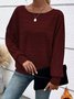 Blouses Décontracté Plain Printemps / Automne Ample Manches Longues Col Rond Régulier Droit Régulier pour Femmes