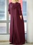 Femmes Plain Rouge Sweat-shirt à Capuche Confortable Robe Maxi Décontracté