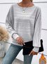 Blouses Décontracté Plain Printemps / Automne Ample Manches Longues Col Rond Régulier Droit Régulier pour Femmes
