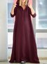 Femmes Plain Rouge Sweat-shirt à Capuche Confortable Robe Maxi Décontracté