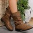 Bottes Décontracté Plain Automne Quotidien Cuir Bout Fermé Caoutchouc à Enfiler Bottes droites pour Femmes