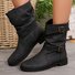 Bottes Décontracté Plain Automne Quotidien Cuir Bout Fermé Caoutchouc à Enfiler Bottes droites pour Femmes