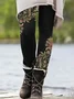 Pantalons De Yoga Femmes Décontracté Floral Toutes Les Saisons Imprimé Naturel à Haute Élasticité Serré Long Droit