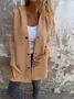 Micro-élasticité Col Montant Manches Longues Régulier Plain Sweat à capuche zippé Blouson Joint Fendu pour Femmes