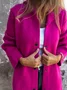 Micro-élasticité Col Montant Manches Longues Régulier Plain Sweat à capuche zippé Blouson Joint Fendu pour Femmes