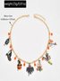 Collier Chat Rue Toutes Les Saisons Chaîne Fête Métal Toussaint Chaîne Colliers pour Femmes