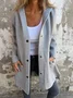 Micro-élasticité Col Montant Manches Longues Régulier Plain Sweat à capuche zippé Blouson Joint Fendu pour Femmes
