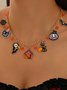 Collier Chat Rue Toutes Les Saisons Chaîne Fête Métal Toussaint Chaîne Colliers pour Femmes