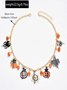 Collier Chat Rue Toutes Les Saisons Chaîne Fête Métal Toussaint Chaîne Colliers pour Femmes