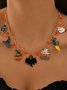 Collier Chat Rue Toutes Les Saisons Chaîne Fête Métal Toussaint Chaîne Colliers pour Femmes