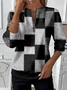 Sweat-shirts Femmes Décontracté Printemps / Automne Abstrait Plaid Imprimé Micro-élasticité Quotidien Manches Longues Régulier T.-N.-L.