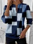 Sweat-shirts Femmes Décontracté Printemps / Automne Abstrait Plaid Imprimé Micro-élasticité Quotidien Manches Longues Régulier T.-N.-L.