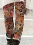 Pantalons De Yoga Femmes Décontracté Floral Toutes Les Saisons Imprimé Jersey Long Legging Droit Régulier