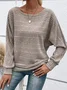 T-shirts Femmes Urbain Plain Printemps / Automne Joint Fendu Domestique Coupe Régulière Manches Longues Col Rond Droit