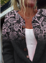 Cardigans Femmes Paysan Floral Printemps / Automne Tricoté Micro-élasticité Ample Boutons Manches Longues Régulier