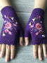 Gants Femmes Élégant Floral Hiver Tricoté Joint Fendu Faire la navette chaleur Régulier