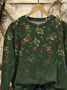 Sweat-shirts Femmes Décontracté Floral Printemps / Automne Polyester Manches Longues Col Rond Régulier Droit Régulier