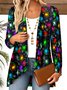 Blouses Femmes Décontracté Printemps / Automne Noël Polyester Col V Quotidien Manches Longues Régulier Trapèze