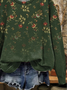 Sweat-shirts Femmes Décontracté Floral Printemps / Automne Polyester Manches Longues Col Rond Régulier Droit Régulier