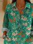 Chemises Simple Floral Printemps / Automne Polyester Faire la navette Ample Manches Longues Régulier Régulier pour Femmes