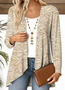 Blouses Décontracté Floral Printemps / Automne Polyester Col V Micro-élasticité Quotidien Manches Longues Trapèze pour Femmes