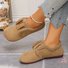 Chaussures à Tige Basse Décontracté Plain Toutes Les Saisons Crochet et boucle Cuir Verni à Talon Plat Bout Rond flocage Caoutchouc pour Femmes