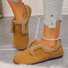 Chaussures à Tige Basse Décontracté Plain Toutes Les Saisons Crochet et boucle Cuir Verni à Talon Plat Bout Rond flocage Caoutchouc pour Femmes