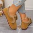 Chaussures à Tige Basse Décontracté Plain Toutes Les Saisons Crochet et boucle Cuir Verni à Talon Plat Bout Rond flocage Caoutchouc pour Femmes