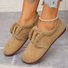 Chaussures à Tige Basse Décontracté Plain Toutes Les Saisons Crochet et boucle Cuir Verni à Talon Plat Bout Rond flocage Caoutchouc pour Femmes