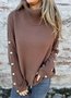 Pulls Décontracté Plain Printemps / Automne Polyester Coupe Régulière Col Roulé Régulier Trapèze Élasticité moyenne pour Femmes