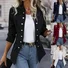 Manches Longues Régulier Plain Blouson pour Femmes