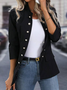 Manches Longues Régulier Plain Blouson pour Femmes