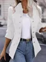Manches Longues Régulier Plain Blouson pour Femmes