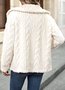 Micro-élasticité Col Châle Manches Longues Régulier Plain Blouson pour Femmes