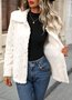 Micro-élasticité Col Châle Manches Longues Régulier Plain Blouson pour Femmes